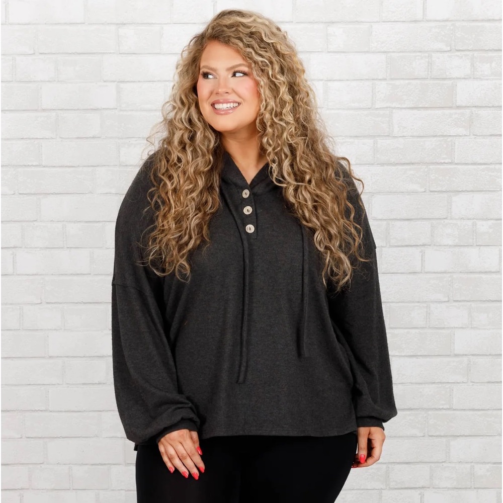 CHIC SOUL | Chase Those Dreams Top, Charcoal